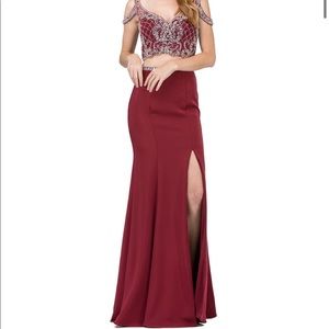 Dancing Queen red two piece formal dress
